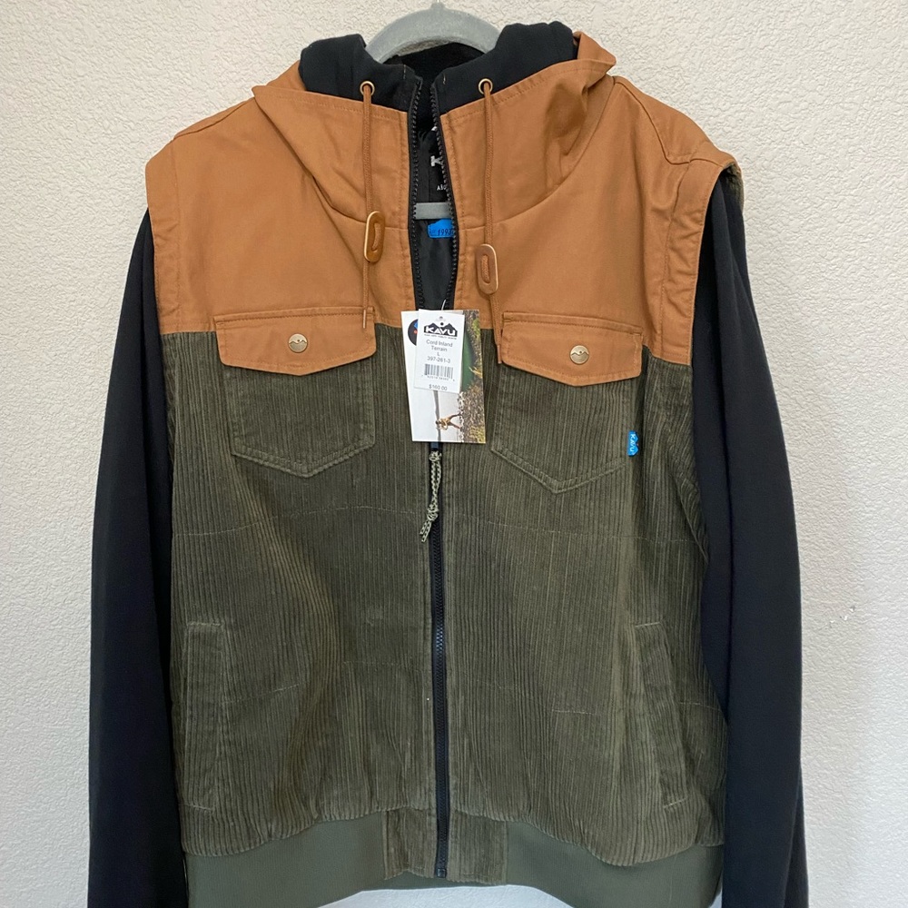 Men’s Kavu Cord Inland Terrain Hood Jacket/Vest New with Tags